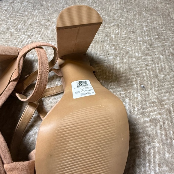Asos Nude Heels Block Heel Sandals Size 8 - Picture 9 of 12